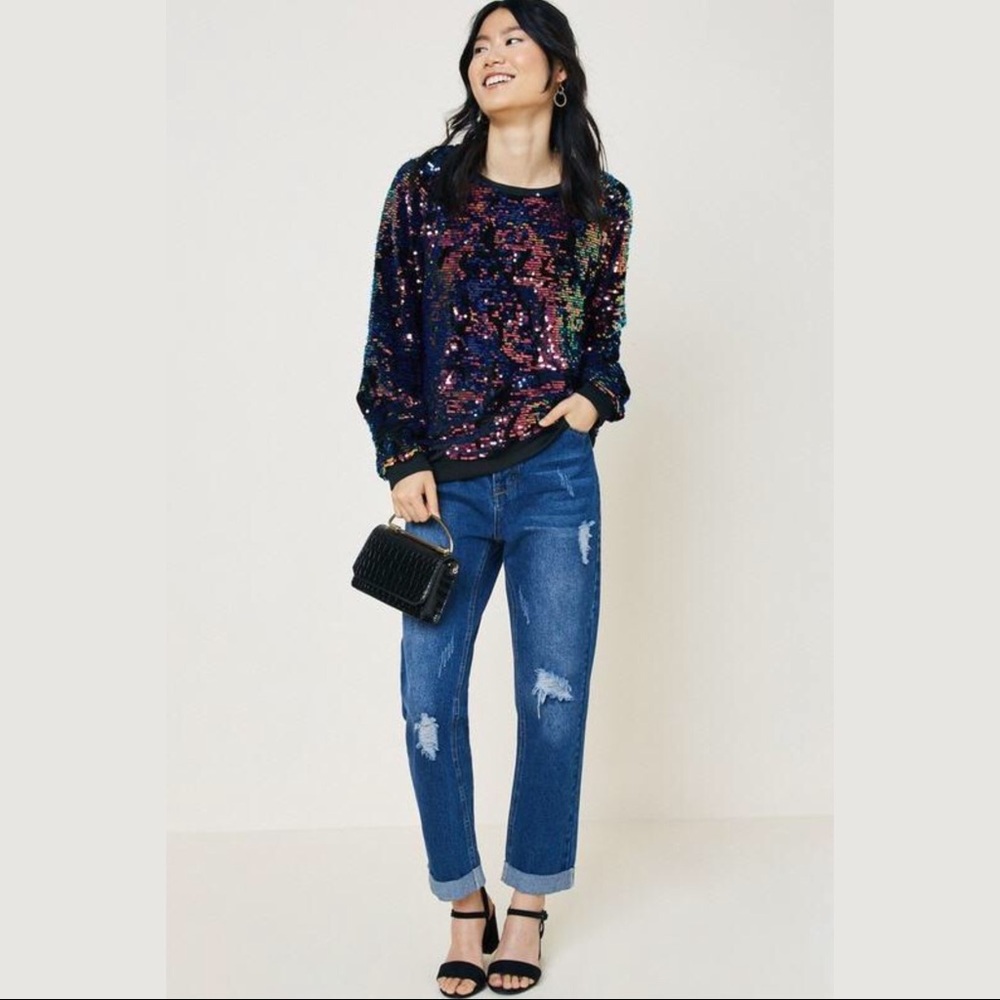 Velvety Sequin Pullover - image 4